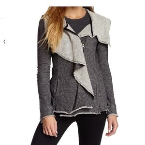 BLANC NOIR draped collar knit cardigan jacket